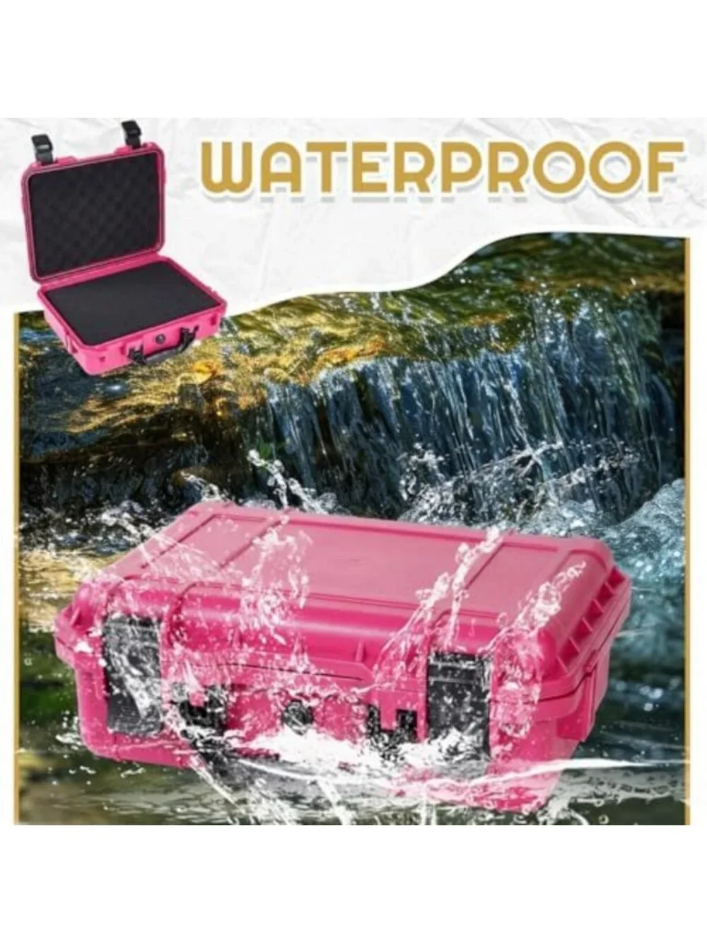 Stylish Hard Case 11.3x8.6x4.2 Inch, Grid Shell Design, Rose Red - Durable